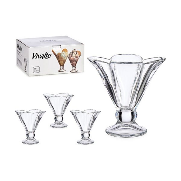 Pohár na zmrzlinu a miešané nápoje Sklo Transparentná 6 kusov (200 ml)