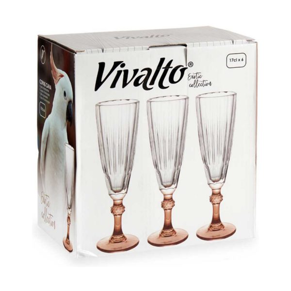 Pohár šampanského Exotic Sklo Gaštanová 6 kusov (170 ml)