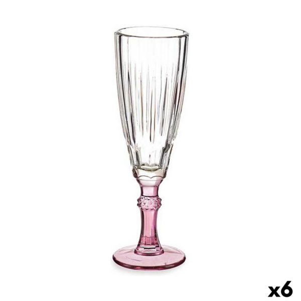Pohár šampanského Exotic Sklo Ružová 6 kusov (170 ml)