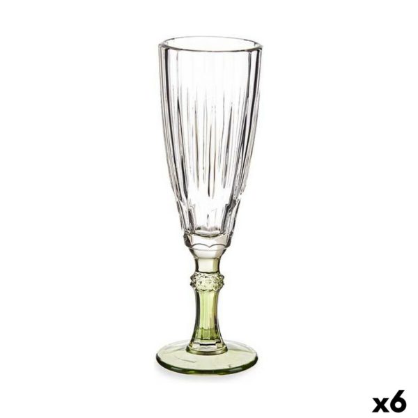 Pohár šampanského Exotic Sklo zelená 6 kusov (170 ml)
