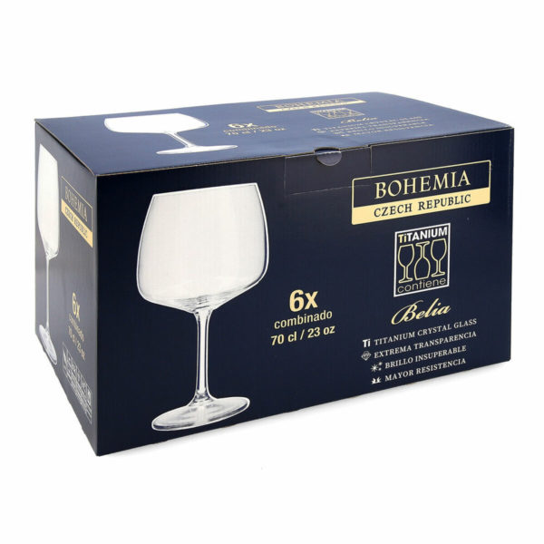 Pohár Bohemia Crystal Belia Bohemia Kombinovaný Transparentná Sklo 6 kusov (70 cl)
