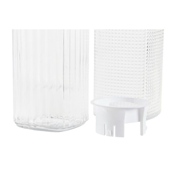 Priesvitný sklenený džbán DKD Home Decor Základná (7,6 x 12 x 24 cm) (2 kusov)
