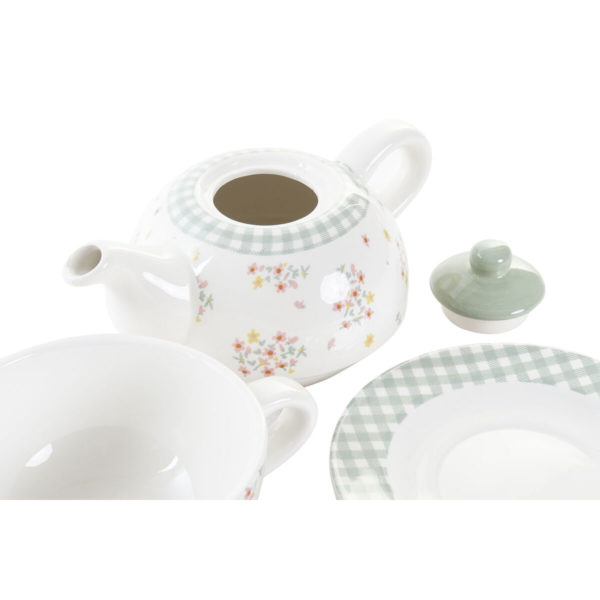 Čajová kanvica DKD Home Decor Červená zelená Žltá Dolomite (750 ml) (3 kusov)
