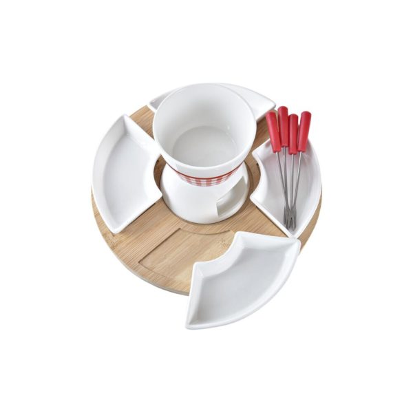 Fondue DKD Home Decor Červená (26,5 x 26,5 x 1,5 cm) (10 pcs)