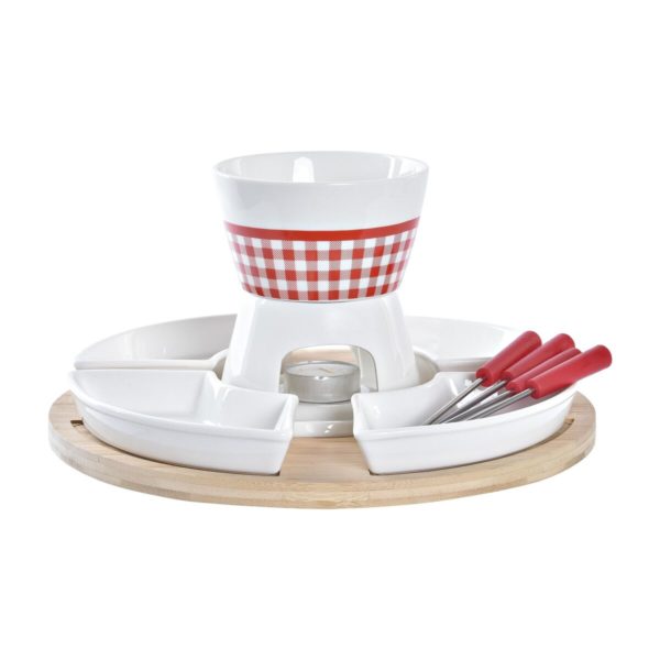 Fondue DKD Home Decor Červená (26,5 x 26,5 x 1,5 cm) (10 pcs)