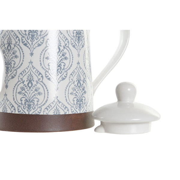 Čajová kanvica DKD Home Decor Drevo Biela Kamenina (1 L)