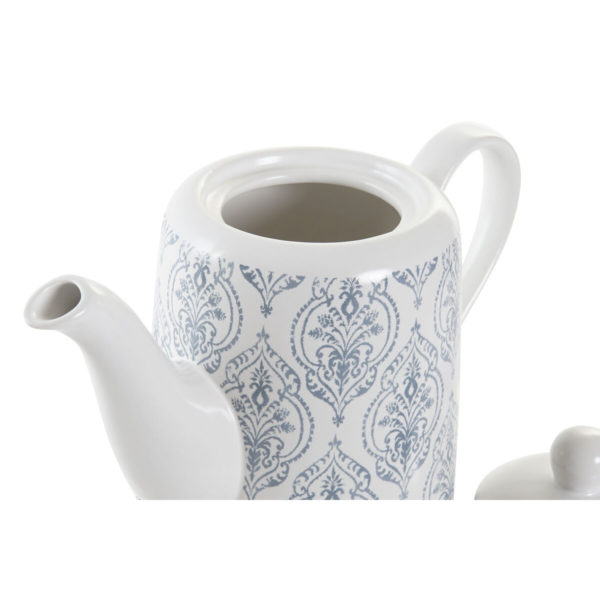 Čajová kanvica DKD Home Decor Drevo Biela Kamenina (1 L)