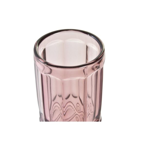 Pohár šampanského DKD Home Decor Sklo Ružová (150 ml)
