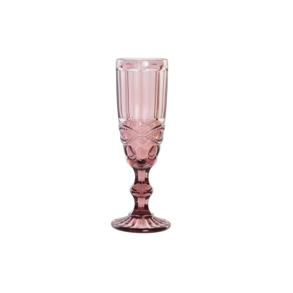 Pohár šampanského DKD Home Decor Sklo Ružová (150 ml)