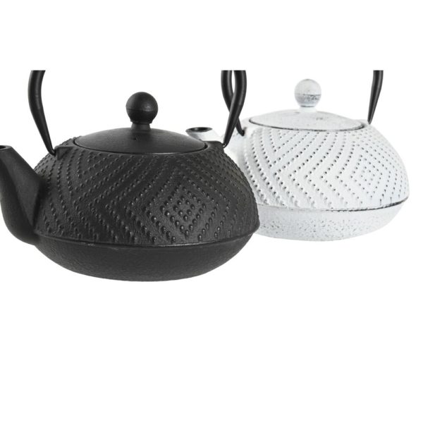 Čajový set DKD Home Decor Čierna Biela Liatina (900 ml) (2 kusov)