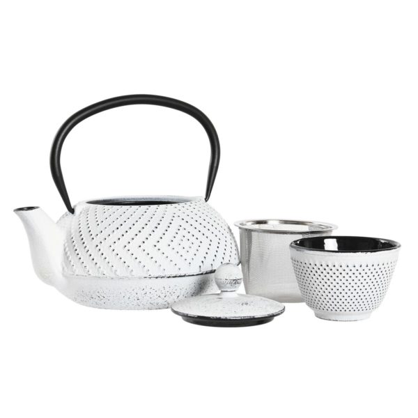 Čajový set DKD Home Decor Čierna Biela Liatina (900 ml) (2 kusov)