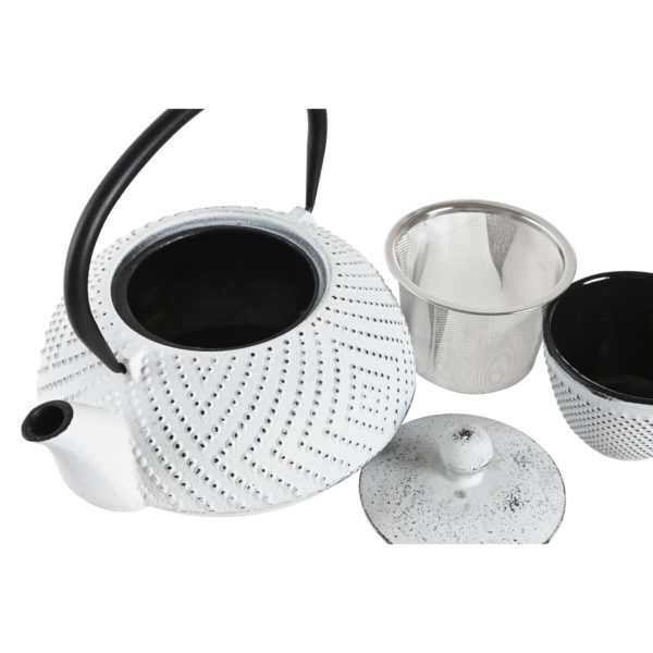 Čajový set DKD Home Decor Čierna Biela Liatina (900 ml) (2 kusov)