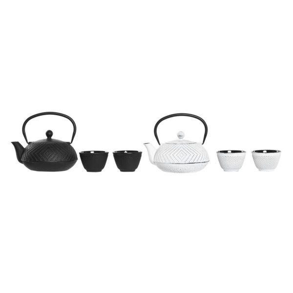 Čajový set DKD Home Decor Čierna Biela Liatina (900 ml) (2 kusov)