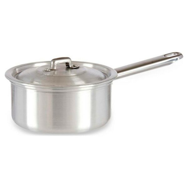 Hrniec s rúčkou a pokrievkou Striebristý Aluminium 1 L (16 x 8 x 29 cm)