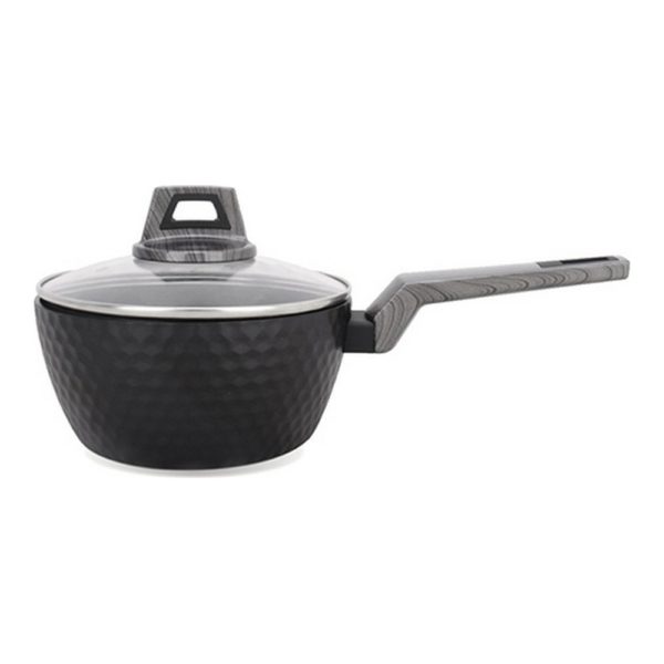 Hrniec s rúčkou a pokrievkou Amercook Čierna Aluminium (Ø 18 cm)