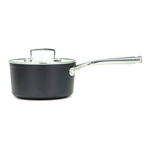 Hrniec s rúčkou a pokrievkou Amercook Čierna Terakota Rúra Nerezová oceľ Aluminium (Ø 18 cm)