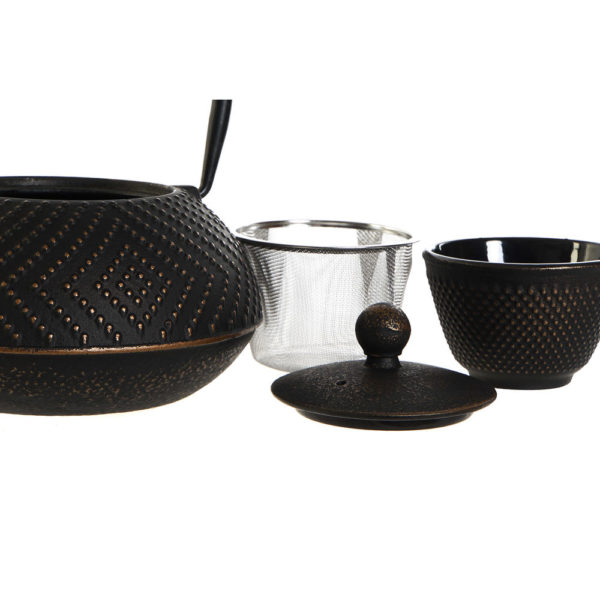 Čajový set DKD Home Decor Čierna Medený Liatina (900 ml)