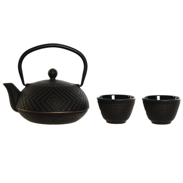 Čajový set DKD Home Decor Čierna Medený Liatina (900 ml)